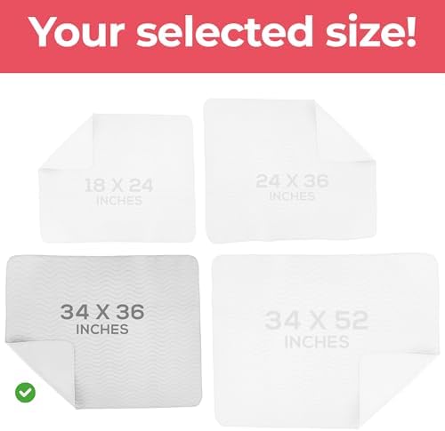 4 Pack Waterproof Reusable Heavy Absorbency Incontinence Bed Pads 34"x36"