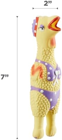 Outward Hound by Charming Pet Squawkers Henrietta Latex Squeaky Rubber Chicken Dog Toy, Funny Interactive Holiday Toy for Dogs, Small Size (Pack of 2)