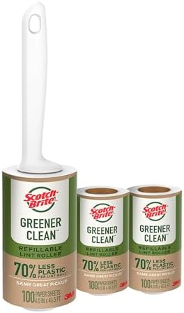 Scotch-Brite Greener Clean Lint Roller Kit, 1 Roller + 2 Refills