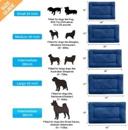 Dog Crate Pad Washable Dog Bed for Crate Large Cozy Mat 42-Inch Navy Blue | Ultra Soft Kennel Pad,Anti-Slip Bottom,Fits for Most Metal Crates,Comfortable Sleeping Pet Mat