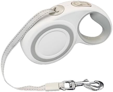 10-16FT,66LBS,Highly Reflective Retractable Dog Leash, M-Gray
