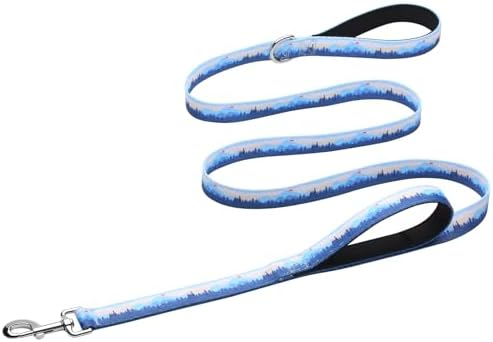 Hikiko 6FT Dog Leash Padded Double Handle with Designed Pattern