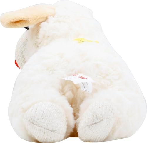 Multipet Lamb Chop Dog Plush Toy - Squeaky Toy for Small & Medium Dogs - Extra Soft Plush - Stuffed Animal for Cuddling & Playing (10", Cream, 5 Squeakers) (Pack of 2)