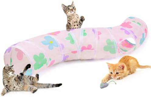 Glittme S-Shape Cat Tunnel, Foldable Cat Tunnels for Indoor Cats