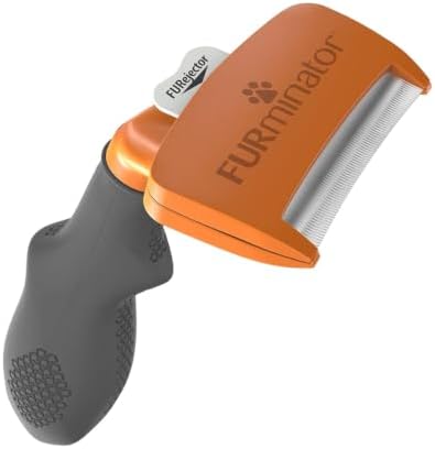 FURminator Undercoat deShedding Tool for Medium Short Hair Dogs 9-23 kg, Orange with grey