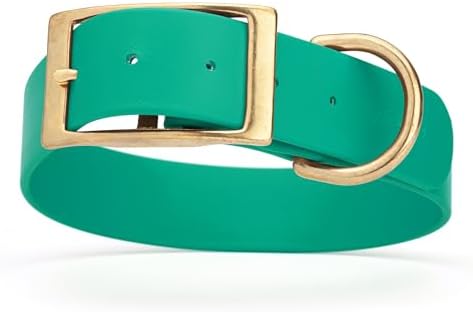Viper Biothane Heavy Duty Waterproof Dog Collar Strong Coated Nylon Webbing w/Solid Brass Hardware Odor-Proof Easy to Clean High Performance Fits Small Medium or Large Dogs, Teal