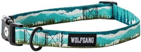 Wolfgang Heavy Duty, Adjustable Dog Collar with Quick Release Nylon Buckle for Walking & Training, GreatEscape Print, Medium