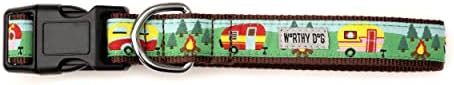 THE WORTHY DOG Summer, Adjustable Dog Collar, for Small Dogs, Happy Camper