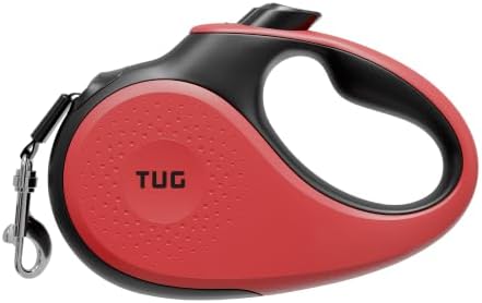 TUG Tiny Retractable Dog Leash, 10 ft (Extra Small, Red)
