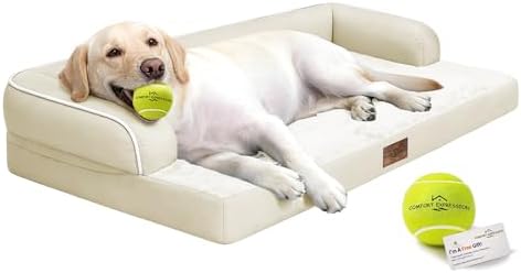 Comfort Expression Waterproof XXL Dog Bed with Bolster for Extra Large Dogs