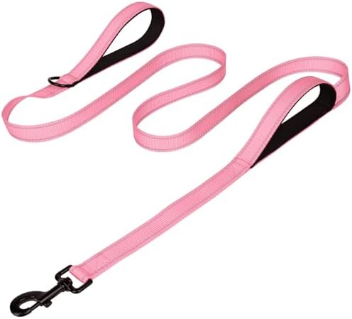 Joytale Dog Leash for Large Dogs that Pull, Double Handle, 6FT, Pink