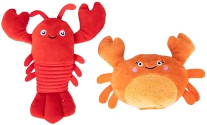 Fringe Studio Plush Dog Toy Set,You're Pretty Snappy Lobster & Crab 2 Piece Set,Pet Shop Collection (312061)