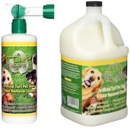 Bio-Enzymatic Artificial Turf Cleaner & Pet Urine Odor Eliminator Bundle, 32 oz Hose-End Hydro Sprayer + 1-Gallon Refill, for Synthetic Grass, Patios, Concrete & Kennels