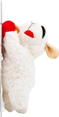 Multipet Lamb Chop Dog Plush Toy - Squeaky Toy for Small & Medium Dogs - Extra Soft Plush - Stuffed Animal for Cuddling & Playing (10", Cream, 5 Squeakers) (Pack of 2)