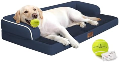 Comfort Expression Waterproof XXL Dog Bed with Bolster for Extra Large Dogs