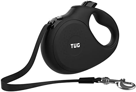 TUG Monochrome XL Retractable Dog Leash, 26 ft (Extra Large, Black)