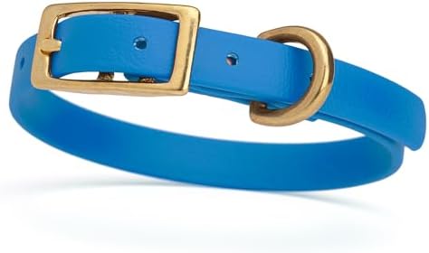 Viper Biothane Heavy Duty Waterproof Dog Collar Strong Coated Nylon Webbing w/Solid Brass Hardware Odor-Proof Easy to Clean High Performance Fits Small Medium or Large Dogs, Cerulean Blue