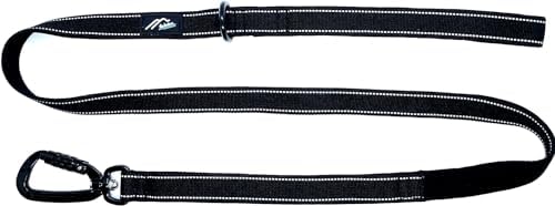 [白山:Hakusan] Zero Dog Leash Made by Japanese, Cushion, Fit to Hand, Red x Black with Carabiner