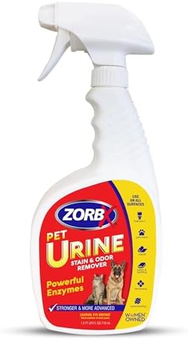 ZORBX Powerful Enzyme Pet Urine Stain & Odor Remover Spray 24 Oz