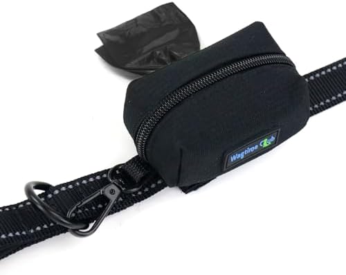 Wagtime Club Dog Poop Bag Holder for Leash (Black 2 Packs)