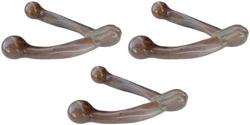 Pet Qwerks Wishbone BarkBone - Nylon Chew Toy for Aggressive Chewers - Bacon Flavor - 6.75" (Pack of 3)