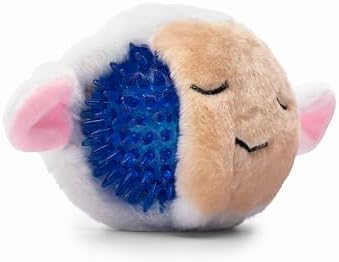Flourish Pets 2 in 1 Multi-Layer Chew Toy for Active Dogs | Non-Toxic BPA Free Double Stitched Soft Fabric Exterior Dog Toys | Long-Lasting Dog Plush Toys – Lamb 3.5"