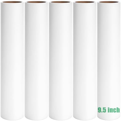 9.5 inch Lint Roller Refills Only, Fit for 9.4/9.45/9.5 inch Large Lint Rollers for Floor Carpet Couch, Extra Sticky Pet Hair Lint Roller Refill 5 Pack, Total 300 Sheets (9.5'' Wide)