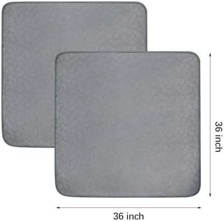 Gentle Purr Large Washable Dog Pee Pads, 36 x 36 Inch, 2 Pack, Gray