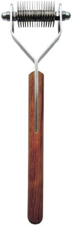 Mars Coat King Original Dematting Undercoat Grooming Rake Stripper Tool for Dogs and Cats, Stainless Steel with Wooden Handle, Made in Germany, 16-Blade