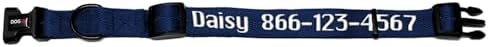 Dogline Navy Blue Customizable Personalized Nylon Collar (W: 3/8" L: 9"-13")