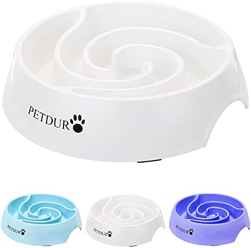 PETDURO Slow Feeder Dog Bowl - 4 Cup Heavy Duty Maze Puzzle Slow Feeding Bowl for Large Dogs