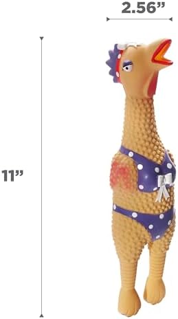 Outward Hound by Charming Pet Squawkers Henrietta Latex Squeaky Rubber Chicken Dog Toy, Funny Interactive Holiday Toy for Dogs, Large Size (Pack of 2)