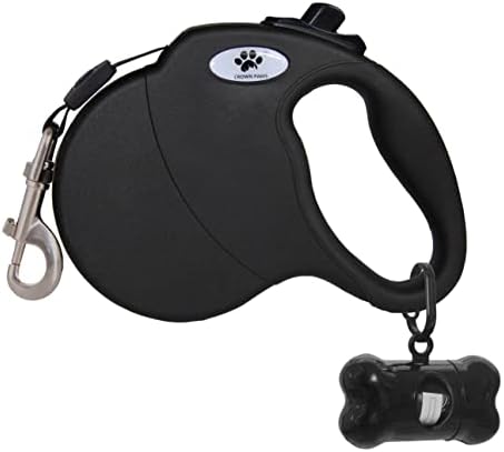 13 ft Retractable Dog Leash for Large Dogs up to 26 lbs,Tangle-Free Nylon Tape,Black S