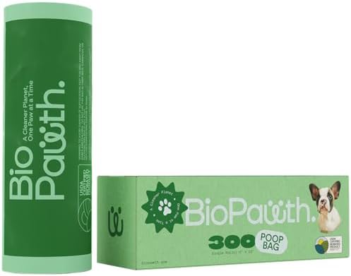 Dog Poop Bags, 300 Count Single Roll, Thick Poop Bags for Dogs