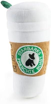 Haute Diggity Dog Starbarks Coffee Cup Plush Dog Toy, Drink Parody Chew Toy