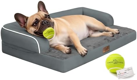 Comfort Expression Washable Dog Bed with Bolster for Medium to Large Dogs