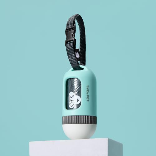 SVD.PET Dog Poop Bag Dispenser, Retractable Poop Bag Holder, Jade/White