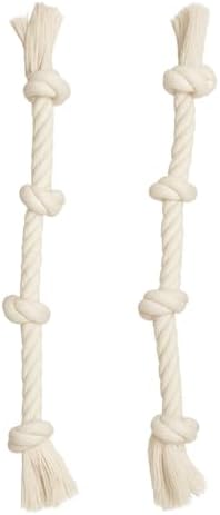2-Pack 20” Heavy-Duty Dog Rope Toys for Strong Chewers – 4-Knot Tug & Chew Toy for Medium & Large Dogs – Safe, Indoor & Outdoor, Washable Cotton Dental Play Toy