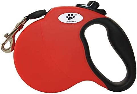 13 ft Retractable Dog Leash for Large Dogs up to 26 lbs,Tangle-Free Nylon Tape,Red Dan S