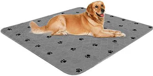 Washable Pee Pads for Dogs + Free Puppy Grooming Gloves/Quilted, Fast Absorbing Machine Washable Dog Whelping Pad/Waterproof Puppy Training Pad/Housebreaking Absorption Pads