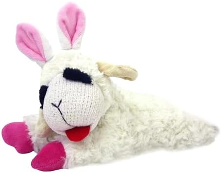 Multipet Lamb Chop Easter Dog Toy | Plush Dog Toy | Squeaker Dogs Toys |10" | White | Officially Licensed