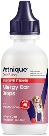 Vetnique Oticbliss Dog Allergy Ear Drops & Advanced Cleaning Wipes Bundle