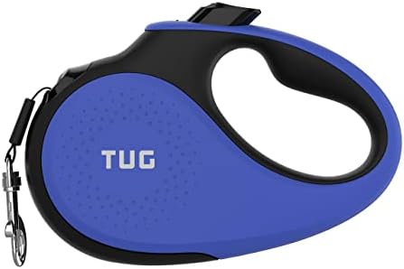 TUG 360° Tangle-Free Retractable Dog Leash with Waste Bag Dispenser (Small, Blue)