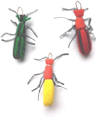 2 Inch Handmade Cat Toy Teaser Beetle (3, Assorted 3pk, Refill Only)