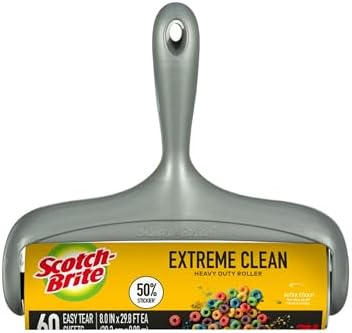 Scotch-Brite Extreme Clean Large Lint Roller,60 Sheets, 1 Pack