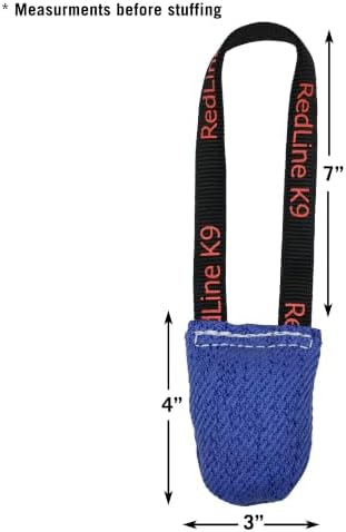 REDLINE K-9 French Linen 3" x 4" 1 Handle Pocket tug Toy Bundle of 2 (Indigo)
