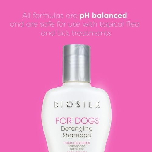 BioSilk for Dogs Silk Therapy Detangling Dog Shampoo, 12 Fl Oz, 2-Pack