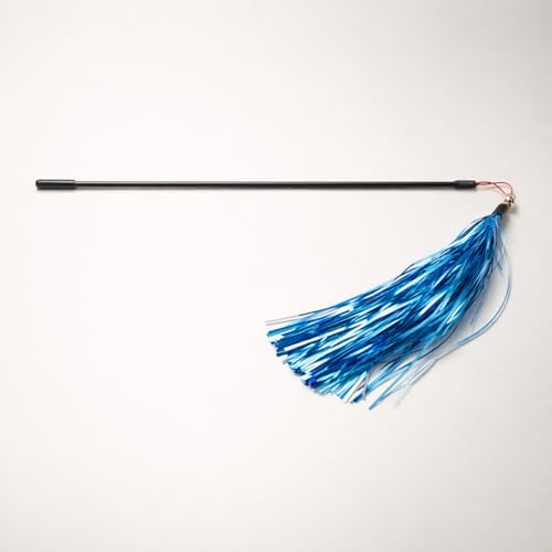 LUOZZY 16Pcs Cat Teaser Wand Refill Metallic Foil Tassel with Bell, Random