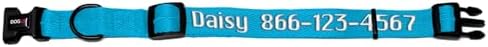 Dogline Cyan Blue Customizable Personalized Nylon Collar (W: 3/8" L: 9"-13")