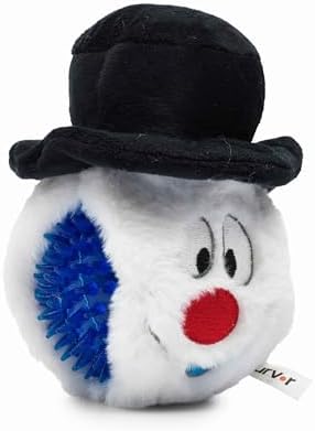 Flourish Pets 2 in 1 Christmas Multi-Layer Chew Toy for Active Dogs | Non-Toxic BPA Free Double Stitched Soft Fabric and Long-Lasting Dog Plush Toys - Snowman 3.5"